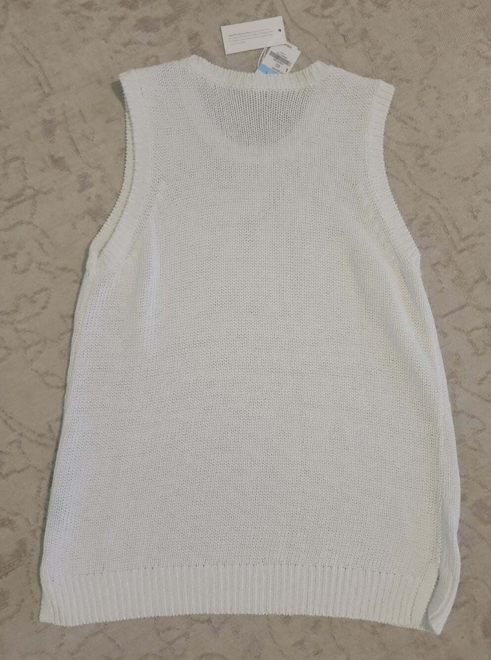 J.McLaughlin White Sweater Size Large Top Crewneck Alto Sleeveless Pullover .DW - Picture 5 of 5